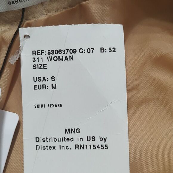 Mango MNG tan suede leather pencil mini party night out skirt Sz S - Picture 4 of 4